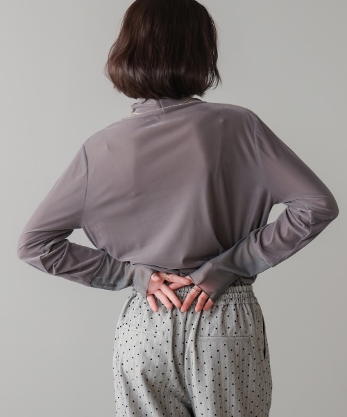 Bou Jeloud(ブージュルード)の「シアーベロアインナー(Tシャツ/カットソー・レディース・オフホワイト/グレー/グリーン/ブラック・FREE)」の22枚目の写真