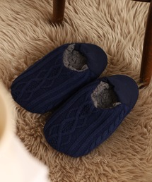 Ree&Mee（リーアンドミー）の「Ree&Mee 暖か もこもこ 内側ボア ニット ルームシューズ  バブシュー ダイヤ柄 スリッパ（ルームシューズ/スリッパ）」