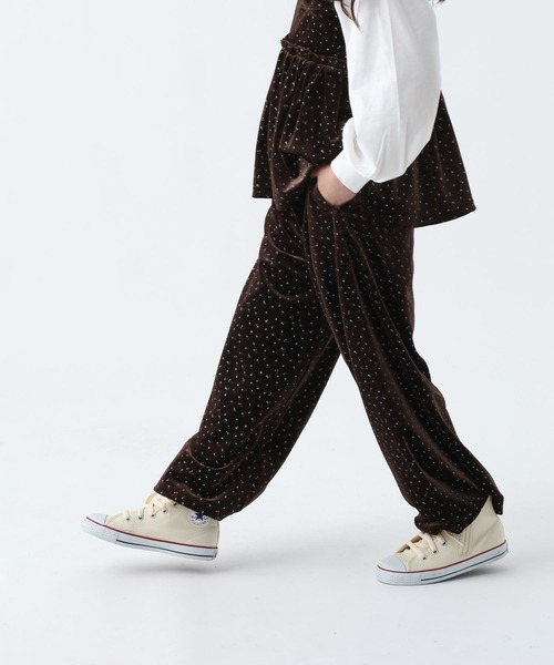 BAYFLOW（ベイフロー）の「[セットアップで着用可能☆]ベロアワイドパンツ(KIDS)（その他パンツ・キッズ・ブラウン系2/ブラック系1/ピンク・120cm/130cm/140cm/150cm）」の5枚目の写真