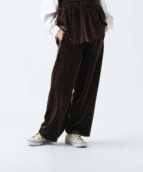 BAYFLOW（ベイフロー）の「[セットアップで着用可能☆]ベロアワイドパンツ(KIDS)（その他パンツ・キッズ・ブラウン系2/ブラック系1/ピンク・120cm/130cm/140cm/150cm）」の6枚目の写真