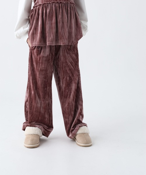 BAYFLOW（ベイフロー）の「[セットアップで着用可能☆]ベロアワイドパンツ(KIDS)（その他パンツ・キッズ・ブラウン系2/ブラック系1/ピンク・120cm/130cm/140cm/150cm）」の7枚目の写真
