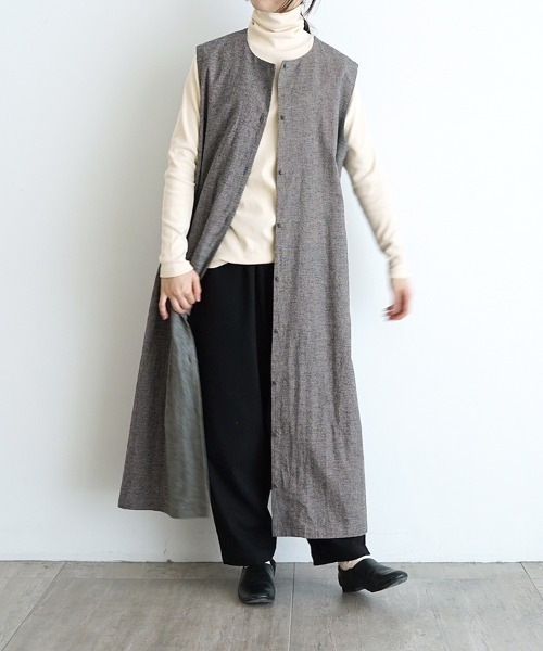 オオカミとフクロウ（オオカミとフクロウ）の「フクロウとたなびく千鳥のスローダンス（ワンピース・レディース・ブラック系その他/ベージュ系その他・FREE）」の8枚目の写真