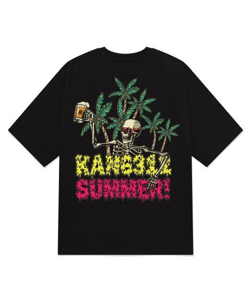 KAN6312(カン6312)の「KGTB0213 スカルスイング 20番手 半袖Tシャツ ブラック(Tシャツ/カットソー・メンズ・その他・LARGE/MEDIUM/SMALL/X-LARGE)」の1枚目の写真