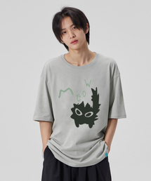 [ミユキャット]コットンルーズフィット半袖Tシャツ_ダスティミント