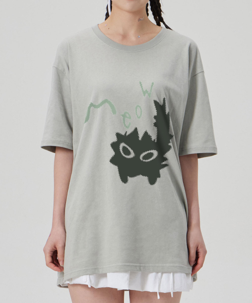 ASTRAL PROJECTION（アストラルプロジェクション）の「[ミユキャット]コットンルーズフィット半袖Tシャツ_ダスティミント（Tシャツ/カットソー・メンズ・その他・LARGE/MEDIUM/X-LARGE/XX-LARGE）」の3枚目の写真