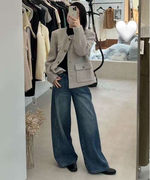 BY THE BAY（バイザベイ）の「ウォッシュドデニム/ワイドパンツ（デニムパンツ・レディース・ライトインディゴブルー/ブルー・MEDIUM）」の5枚目の写真