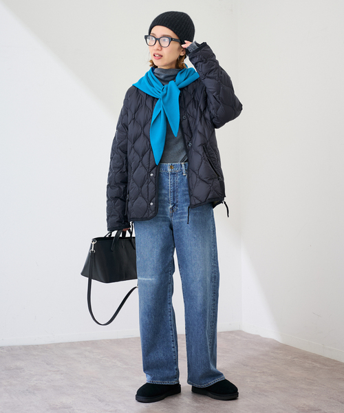 FRAMeWORK（フレームワーク）の「AQUA サンカクストール（ストール/ショール・レディース・イエロー/サックスブルー/チャコールグレー・FREE）」の17枚目の写真