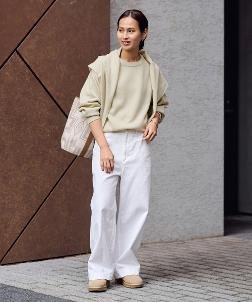 FRAMeWORK（フレームワーク）の「AQUA サンカクストール（ストール/ショール・レディース・イエロー/サックスブルー/チャコールグレー・FREE）」の12枚目の写真