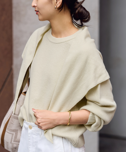 FRAMeWORK（フレームワーク）の「AQUA サンカクストール（ストール/ショール・レディース・イエロー/サックスブルー/チャコールグレー・FREE）」の15枚目の写真