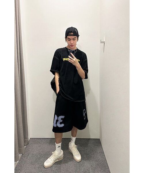 MAINBOOTH(メインブース)の「Boxer Oversized Sweat Shorts(BLACK)(その他パンツ・レディース・その他・2/3/1)」の2枚目の写真