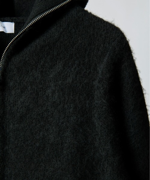 INTER FACTORY（インターファクトリー）の「takumu（MUU STUDIO） - Shaggy full-zip knit hoodie / シャギーフルジップニットパーカー（パーカー・メンズ・チャコールグレー/ブラック・3/2）」の20枚目の写真