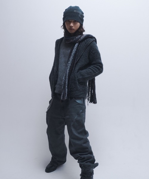 takumu（MUU STUDIO） - Shaggy full-zip knit hoodie / シャギー