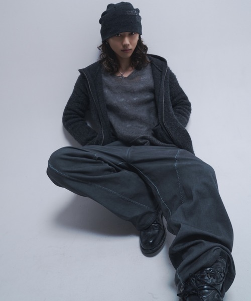 takumu（MUU STUDIO） - Shaggy full-zip knit hoodie / シャギー