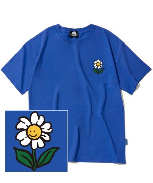 TRIPSHION(トリップション)の「シングルフラワーロゴTシャツ - ブルー(Tシャツ/カットソー・メンズ・その他・LARGE/MEDIUM/X-LARGE)」の1枚目の写真