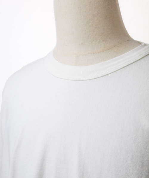 LOS ANGELES APPAREL(ロサンゼルスアパレル)の「《PH3》《LOS ANGELES APPAREL/ロサンゼルスアパレル》W/Binding Heavy Jersey Short Sleeve Tee 1203GD(Tシャツ/カットソー・メンズ・オフホワイト/ホワイト/グリーン系その他・XX-LARGE/SMALL)」の4枚目の写真