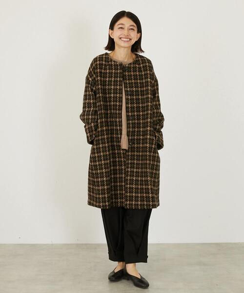 【LOURMARIN】チドリツィードノーカラーコート