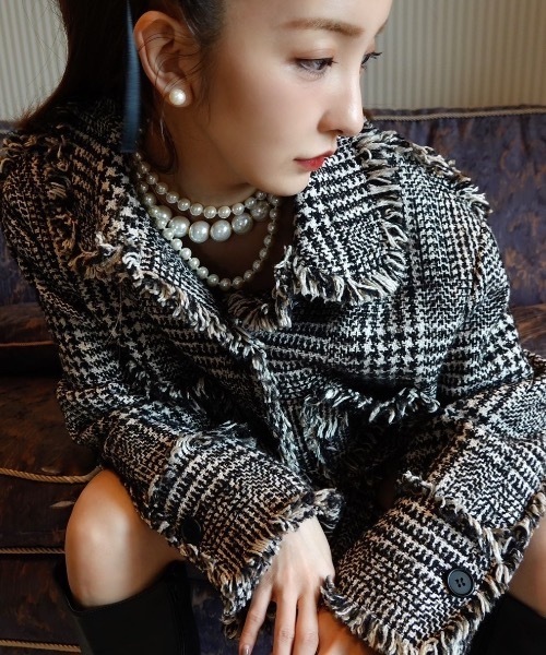 rosy luce CHECK TWEED JACKET ツイード CHECK TWEED JACKET（チェックツイードジャケット）（テーラード