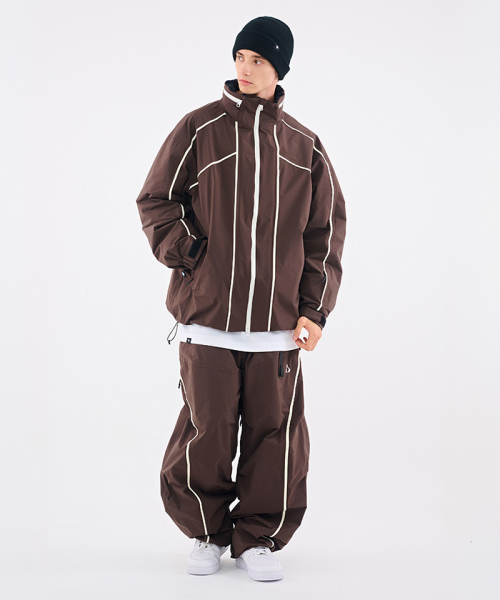 DOLL OUTERWEAR（ドラ アウターウェア）の「[DOLL x DUMDIDUM] 2526 スリックジャケット&パンツセット ダークチョコ 男女共用（セットアップ・レディース・その他・SMALL/MEDIUM/LARGE/X-LARGE）」の9枚目の写真