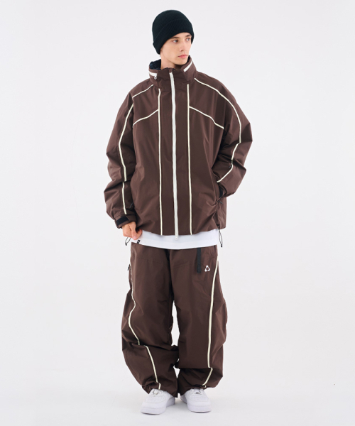 DOLL OUTERWEAR（ドラ アウターウェア）の「[DOLL x DUMDIDUM] 2526 スリックジャケット&パンツセット ダークチョコ 男女共用（セットアップ・レディース・その他・SMALL/MEDIUM/LARGE/X-LARGE）」の10枚目の写真
