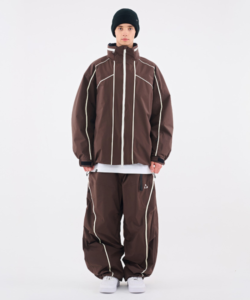 DOLL OUTERWEAR（ドラ アウターウェア）の「[DOLL x DUMDIDUM] 2526 スリックジャケット&パンツセット ダークチョコ 男女共用（セットアップ・レディース・その他・SMALL/MEDIUM/LARGE/X-LARGE）」の12枚目の写真