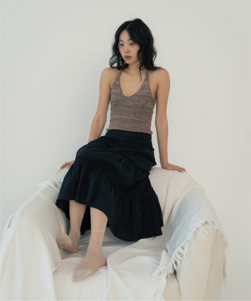 ZIZEMUSEUM（ジゼミュージアム）の「HALTER NECK BEADS KNIT (MOCHA)（Tシャツ/カットソー・レディース・その他・OS）」の5枚目の写真