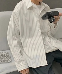 WYZ（ダブリューワイジィー）の「オーバーサイズストライプシャツ/ユニセックス（シャツ/ブラウス）」