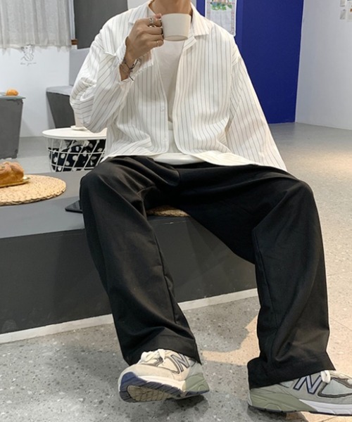 セール】オーバーサイズストライプシャツ/ユニセックス（シャツ