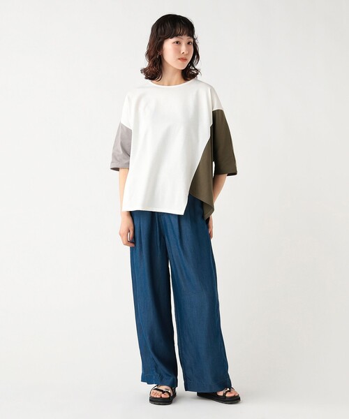 BEAMS HEART(ビームスハート)の「【7/2値下げ】ビッグ ブロッキング プルオーバー(Tシャツ/カットソー・レディース・チャコールグレー/グレー/オフホワイト・FREE)」の5枚目の写真