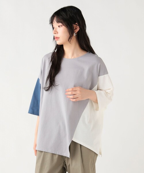 BEAMS HEART(ビームスハート)の「【7/2値下げ】ビッグ ブロッキング プルオーバー(Tシャツ/カットソー・レディース・チャコールグレー/グレー/オフホワイト・FREE)」の11枚目の写真
