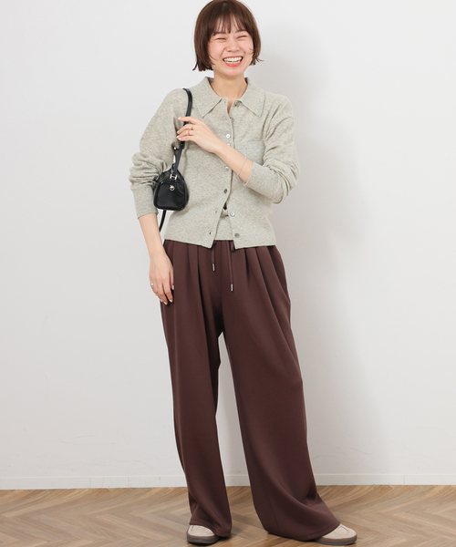 JOURNAL STANDARD relume（ジャーナルスタンダード　レリューム）の「ウォッシャブルウールポロシャツ（ニット/セーター・レディース・ライトグレー/ブラウン/イエロー・FREE）」の6枚目の写真