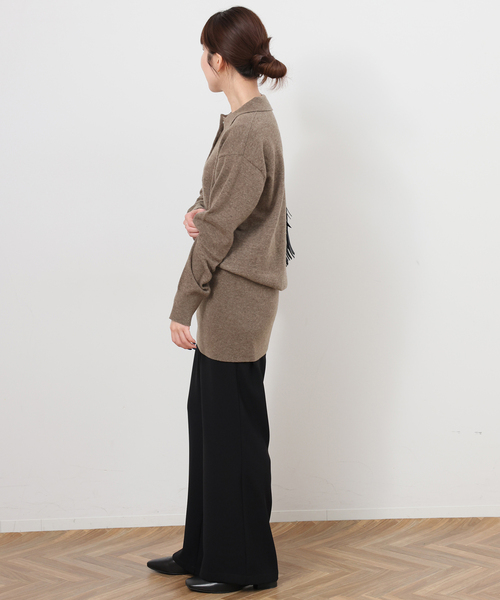 JOURNAL STANDARD relume（ジャーナルスタンダード　レリューム）の「ウォッシャブルウールポロシャツ（ニット/セーター・レディース・ライトグレー/ブラウン/イエロー・FREE）」の14枚目の写真