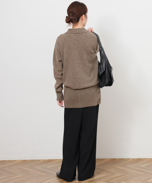 JOURNAL STANDARD relume（ジャーナルスタンダード　レリューム）の「ウォッシャブルウールポロシャツ（ニット/セーター・レディース・ライトグレー/ブラウン/イエロー・FREE）」の16枚目の写真