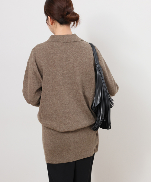 JOURNAL STANDARD relume（ジャーナルスタンダード　レリューム）の「ウォッシャブルウールポロシャツ（ニット/セーター・レディース・ライトグレー/ブラウン/イエロー・FREE）」の21枚目の写真