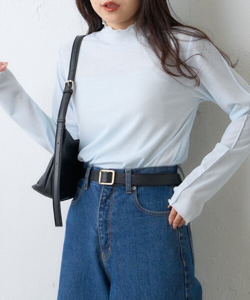 CIAOPANIC TYPY（チャオパニックティピー）の「≪オケージョン対応≫シアーリブTEE付きオールインワン（サロペット/オーバーオール・レディース・ベージュ/ネイビー・MEDIUM/SMALL）」の10枚目の写真