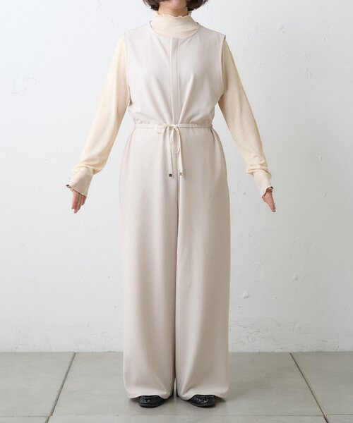 CIAOPANIC TYPY（チャオパニックティピー）の「≪オケージョン対応≫シアーリブTEE付きオールインワン（サロペット/オーバーオール・レディース・ベージュ/ネイビー・MEDIUM/SMALL）」の13枚目の写真