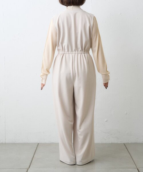 CIAOPANIC TYPY（チャオパニックティピー）の「≪オケージョン対応≫シアーリブTEE付きオールインワン（サロペット/オーバーオール・レディース・ベージュ/ネイビー・MEDIUM/SMALL）」の15枚目の写真