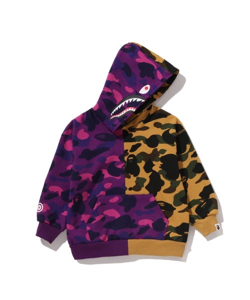A BATHING APE（アベイシングエイプ）の「SPLIT CAMO SHARK RELAXED FIT PULLOVER HOODIE（パーカー・キッズ・ブルー系その他/パープル系その他3・140/130/110）」の4枚目の写真