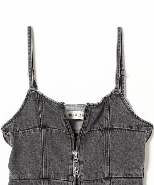 Ray BEAMS（レイビームス）の「デニム フロントジップ キャミソールワンピース（ワンピース・レディース・ブラック/ブルー系その他2・0/1）」の6枚目の写真
