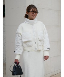 BeBeoD（べベッド）の「キルティングニットドッキングハイネックショートブルゾン（ブルゾン）」