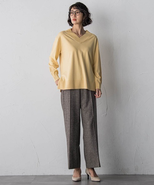 la.f…（ラエフ）の「ウールラメシャンブレーパンツ（その他パンツ・レディース・ライトグレー/キャメル・9号/11号/7号）」の3枚目の写真