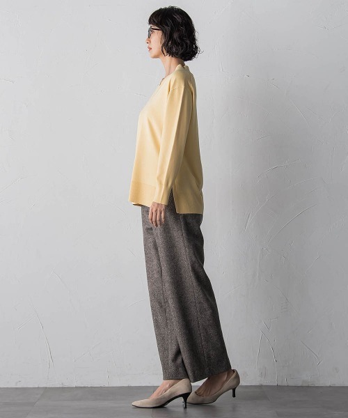 la.f…（ラエフ）の「ウールラメシャンブレーパンツ（その他パンツ・レディース・ライトグレー/キャメル・9号/11号/7号）」の4枚目の写真