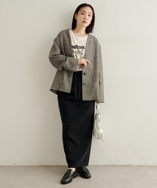 Omekashi（オメカシ）の「カラミノーカラージャケット（その他アウター・レディース・ブラック/ブラウン・FREE）」の9枚目の写真