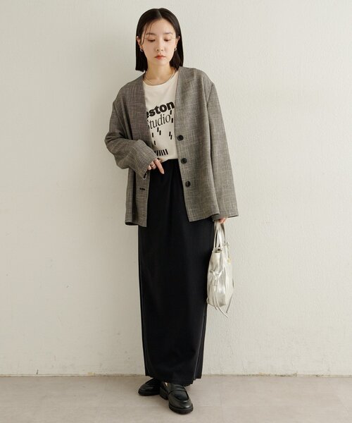 Omekashi（オメカシ）の「カラミノーカラージャケット（その他アウター・レディース・ブラック/ブラウン・FREE）」の10枚目の写真