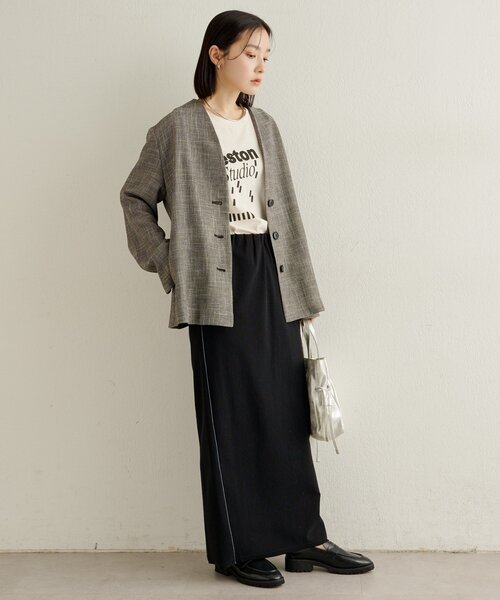 Omekashi（オメカシ）の「カラミノーカラージャケット（その他アウター・レディース・ブラック/ブラウン・FREE）」の12枚目の写真