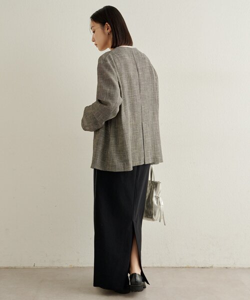 Omekashi（オメカシ）の「カラミノーカラージャケット（その他アウター・レディース・ブラック/ブラウン・FREE）」の13枚目の写真