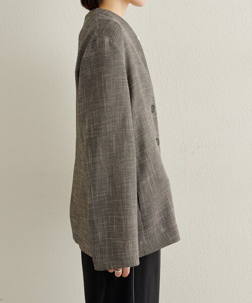 Omekashi（オメカシ）の「カラミノーカラージャケット（その他アウター・レディース・ブラック/ブラウン・FREE）」の15枚目の写真