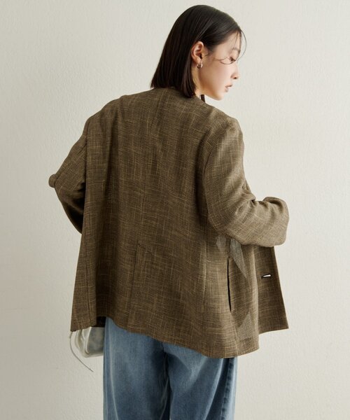 Omekashi（オメカシ）の「カラミノーカラージャケット（その他アウター・レディース・ブラック/ブラウン・FREE）」の12枚目の写真