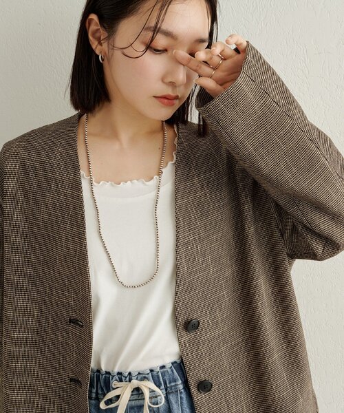 Omekashi（オメカシ）の「カラミノーカラージャケット（その他アウター・レディース・ブラック/ブラウン・FREE）」の11枚目の写真