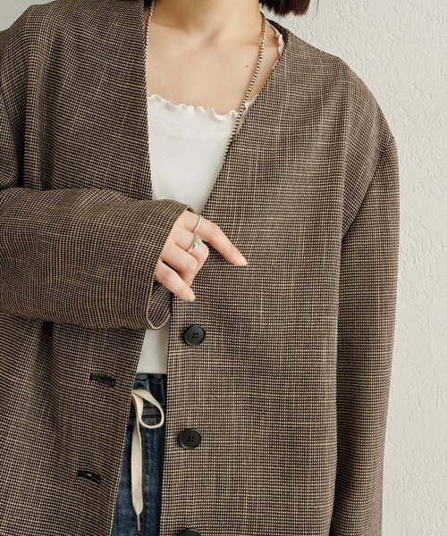 Omekashi（オメカシ）の「カラミノーカラージャケット（その他アウター・レディース・ブラック/ブラウン・FREE）」の10枚目の写真