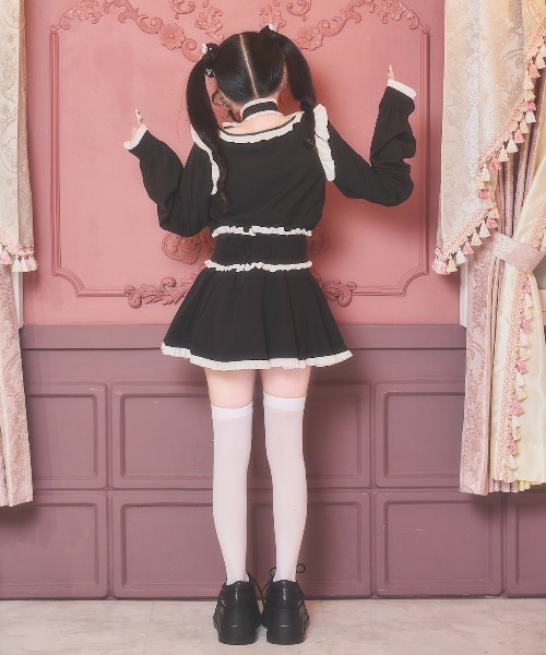 nyanMe(ニャンミー)の「ふりふりおりぼんぶらうす(シャツ/ブラウス・レディース・ブラック/ピンク/ホワイト・FREE)」の6枚目の写真